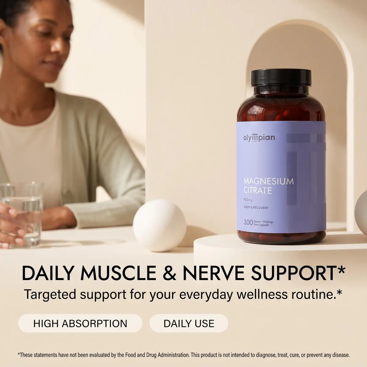 Olympian Labs Magnesium Citrate 400mg | Supports Sleep, Bones & Heart | 300 Capsules - view 4