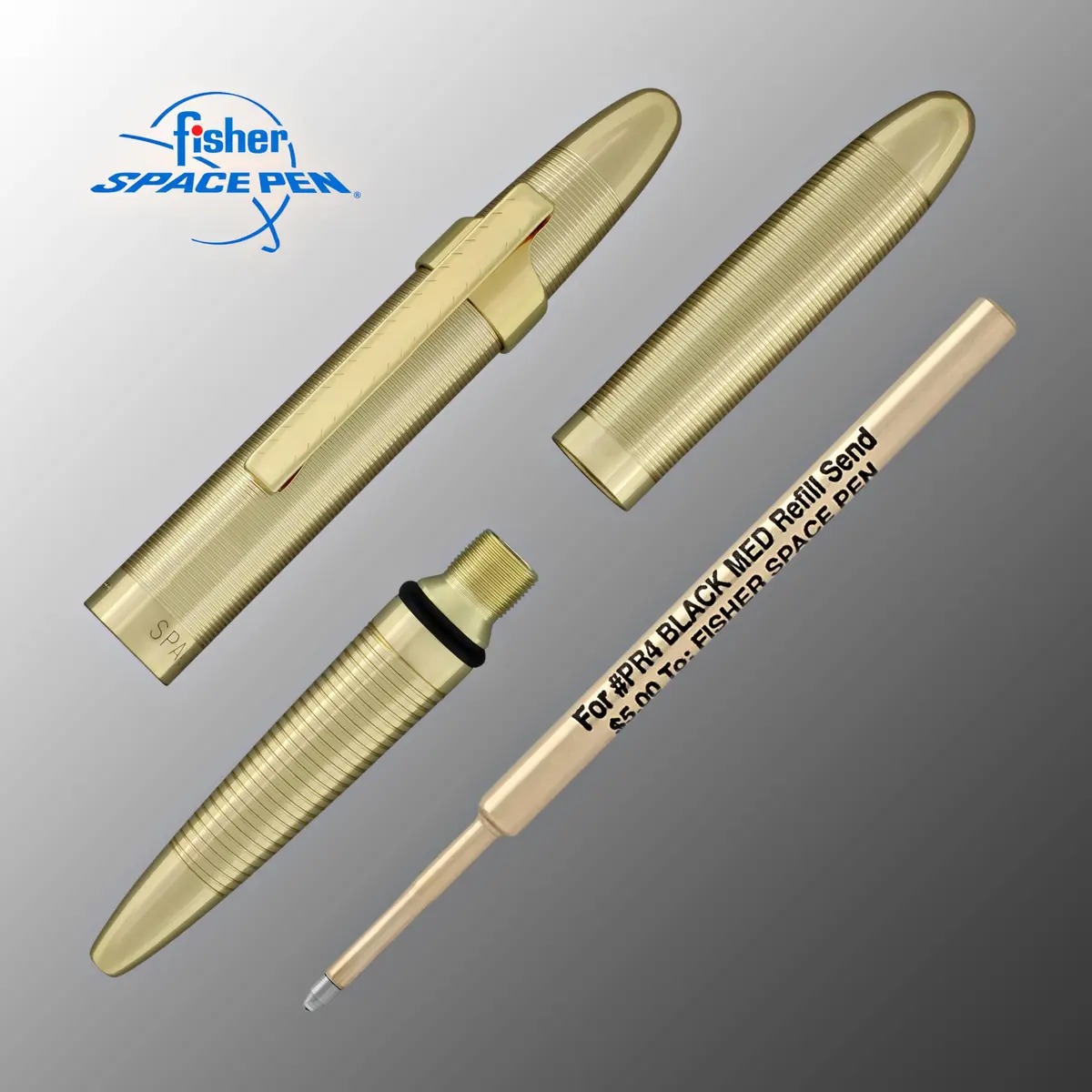 Fisher Bullet Pen - 400 Series - Lacquered Brass | Extreme Temperature & Zero Gravity Performance - view 6