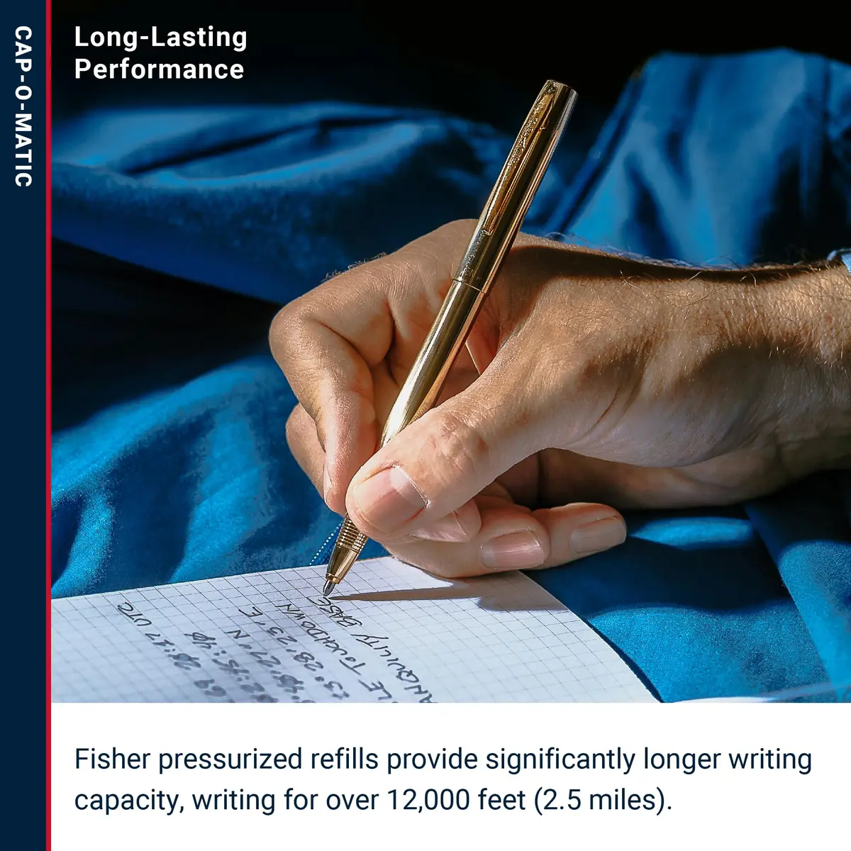 Fisher Space Pen Cap-O-Matic M4G Retractable Ballpoint Pen, 0.5mm Medium Point, Lacquered Brass, Gift Box | Writes Upside Down & in Extreme Temperatures - view 5