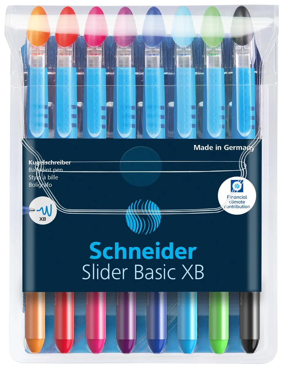 Schneider Slider Basic XB Ballpoint Pen 1.4mm Assorted Colors (8-Pack) | Smooth Viscoglide Ink Flow - view 7