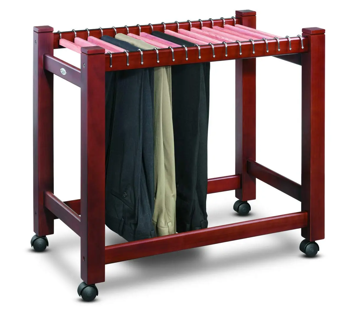 Woodlore Wooden Pant Trolley/Trouser Rack | Elegant Cedar Storage for 15+ Pants - main product image
