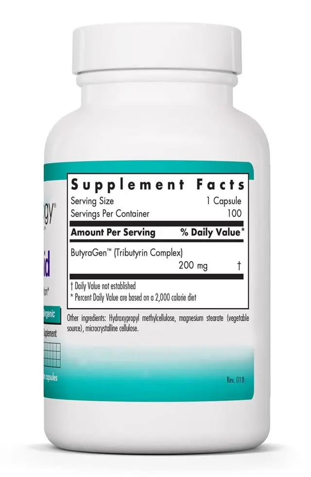 Allergy Research Group NutriCology ButyrAid 200 mg | Gut & Colon Support, 100 Vegetarian Capsules - view 5