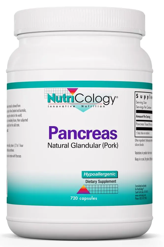 Allergy Research Group Pancreas Natural Glandular 425 mg Pork | Supports Digestive & Metabolic Function - main product image