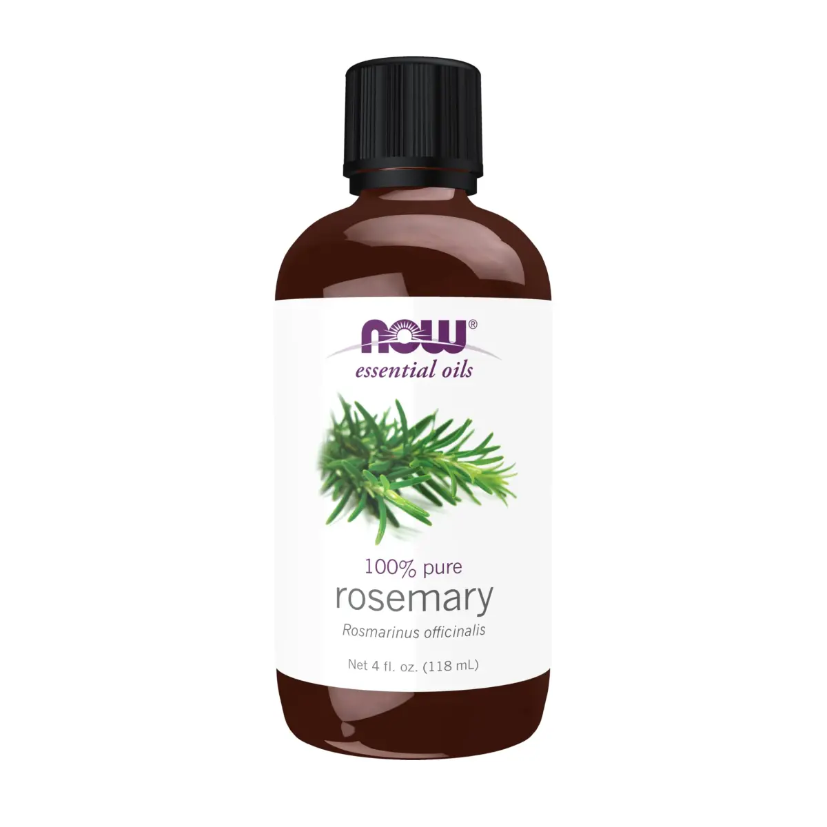 NOW Rosemary Essential Oil 118ml (4 fl. oz) | Steam Distilled, Undiluted, Pure - main product image