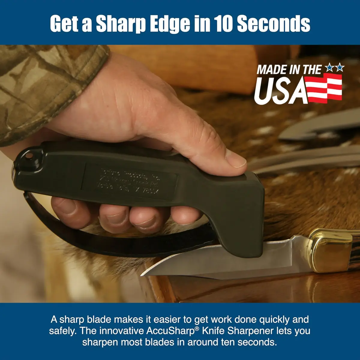 AccuSharp OD Green Knife Sharpener | Restores & Hones Straight & Serrated Knives - view 5
