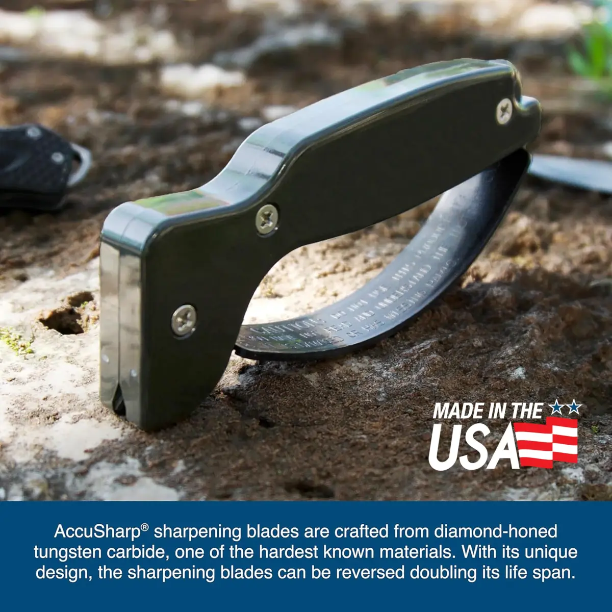 AccuSharp OD Green Knife Sharpener | Restores & Hones Straight & Serrated Knives - view 7
