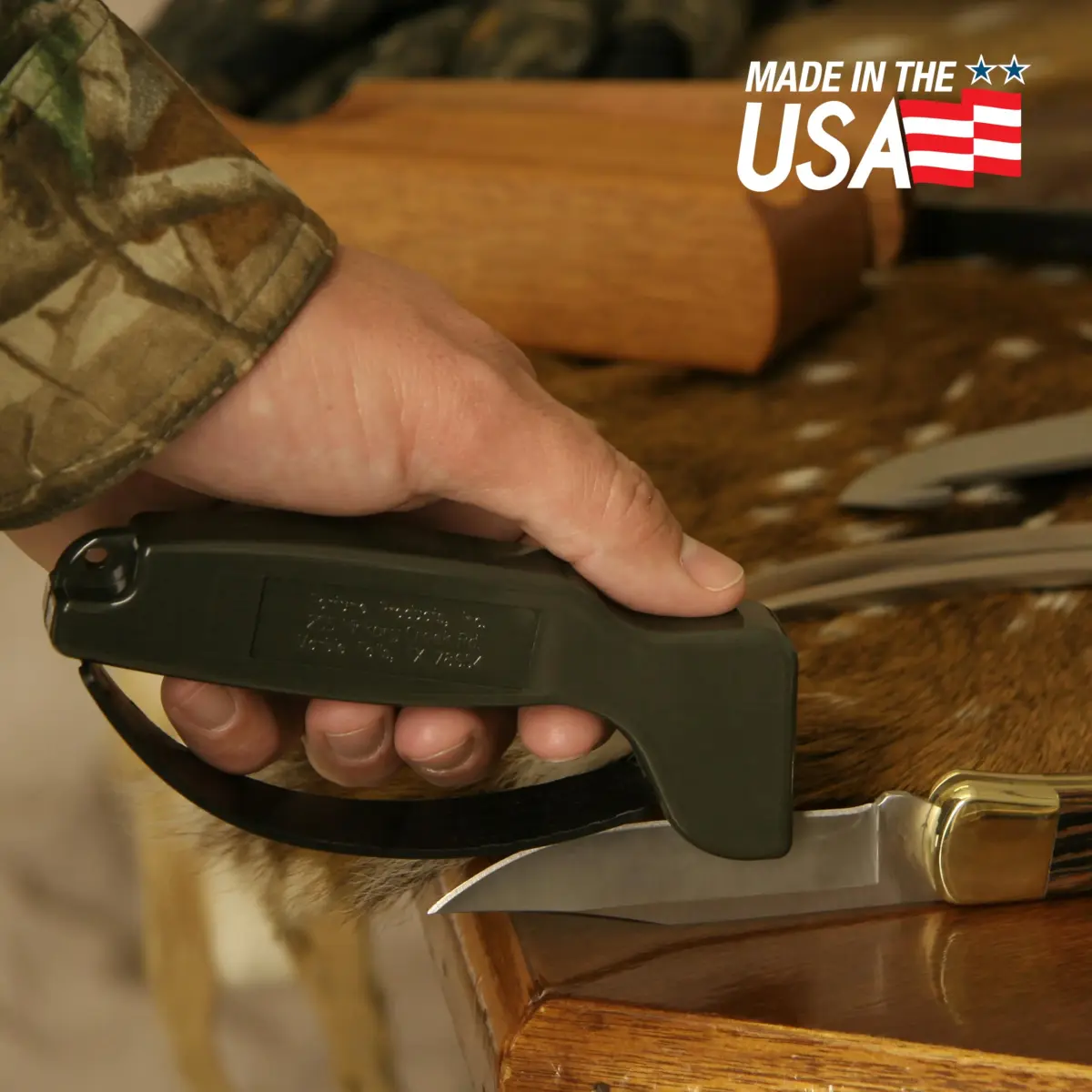 AccuSharp OD Green Knife Sharpener | Restores & Hones Straight & Serrated Knives - view 4