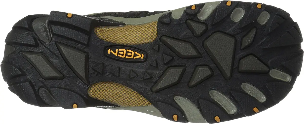 KEEN Voyageur Low Height Breathable Hiking Shoes, Black Olive/Inca Gold, 9 US | Water-Resistant Leather & Mesh - view 4