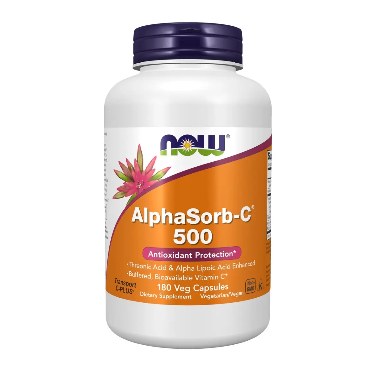 NOW AlphaSorb-C® 500 mg Transport C-PLUS® | Buffered Vitamin C Veg Caps for Cellular Health - main product image