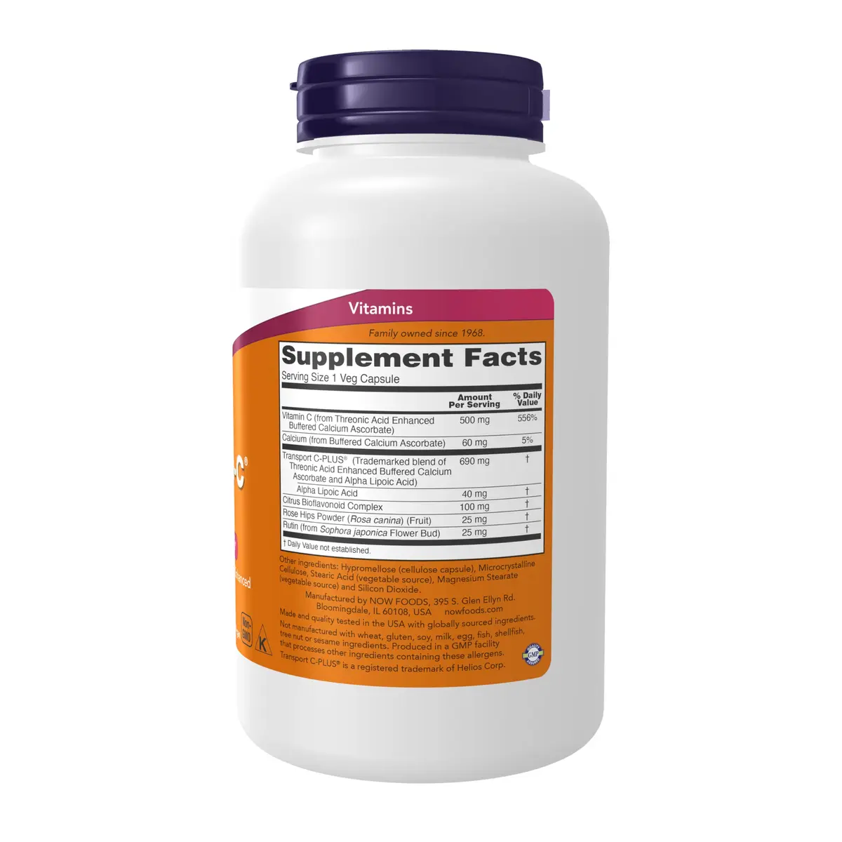 NOW AlphaSorb-C® 500 mg Transport C-PLUS® | Buffered Vitamin C Veg Caps for Cellular Health - view 2