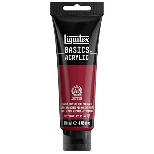 Liquitex Basics Acrylic Paint, Alizarin Crimson Hue, 118ml (4-oz) Tube | Non-Toxic Art Paint for Beginners - main product image