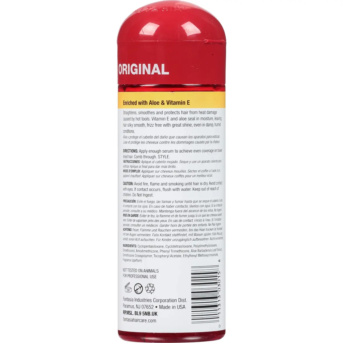 Fantasia High Potency IC Heat Protector Straightening Serum, Hair Polisher 177ml (6 Fl Oz) | Protects Hair from Heat Damage - view 2