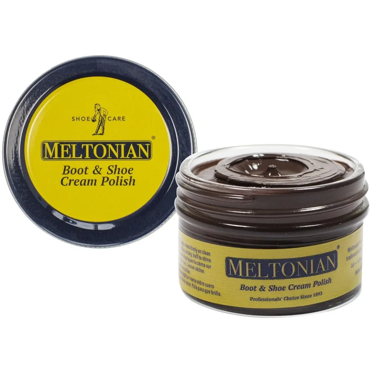 Meltonian Cream Shoe Polish - Leather & Boot Polish, Oil-Based with Beeswax, 1.7oz | Restores & Protects, 60+ Colors, Brown - main product image