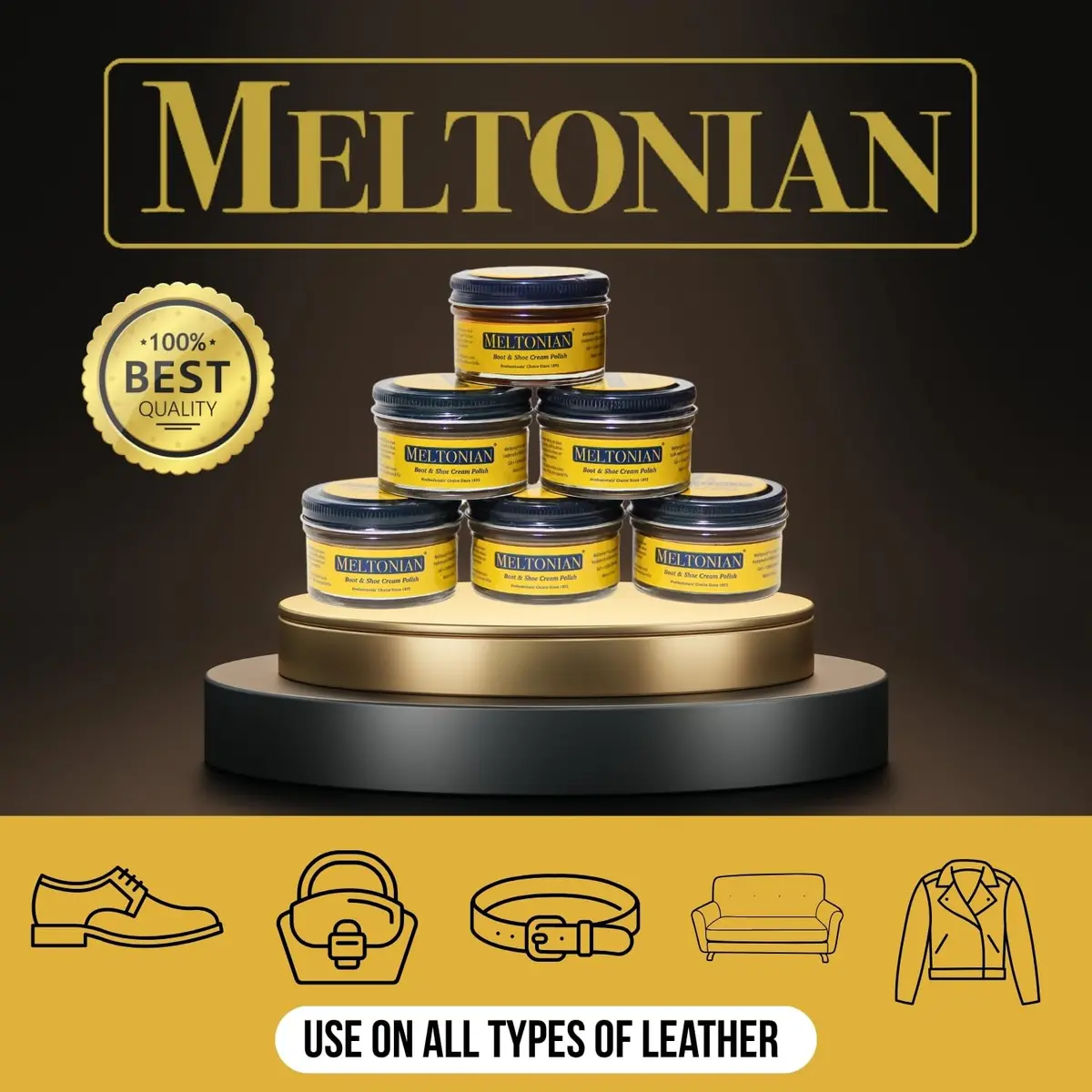 Meltonian Cream Shoe Polish - Leather & Boot Polish, Light Brown, 1.7oz | Restores & Protects - view 4