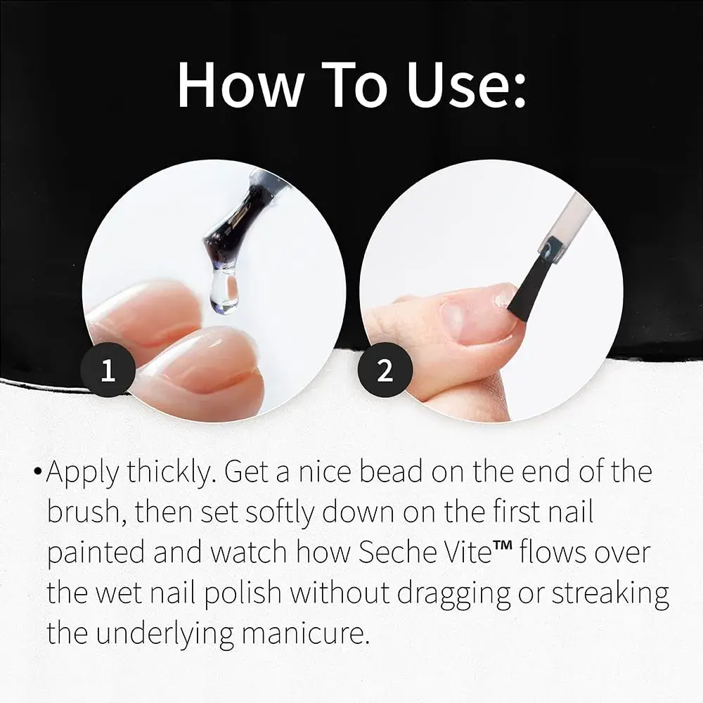 Seche Vite Dry Fast Top Coat 15ml (0.5 fl oz) | High Gloss Shine & Chip Resistance - view 2