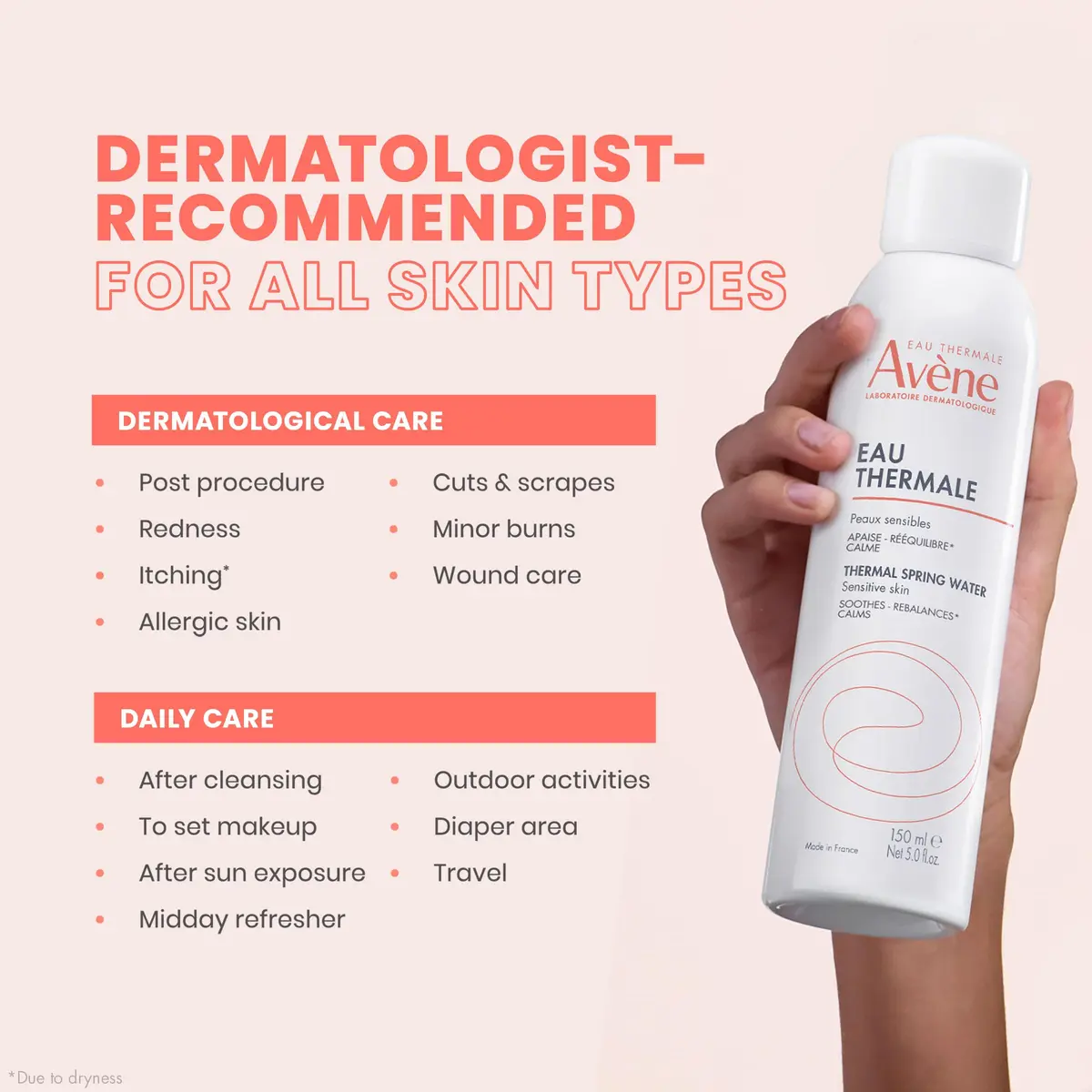 Eau Thermale Avène Thermal Spring Water Spray 150ml (5 Fl Oz) | Soothes & Calms Sensitive Skin - view 6