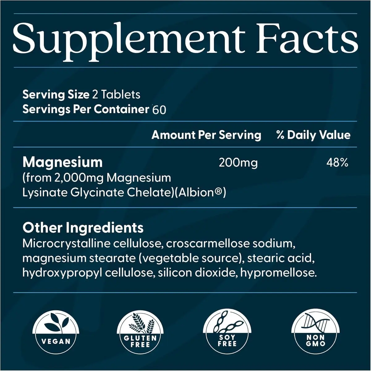 Doctor's Best High Absorption Magnesium Glycinate Lysinate Supplement 200mg 120 Count Tablets | Sleep Support & Muscle Relaxation - view 3