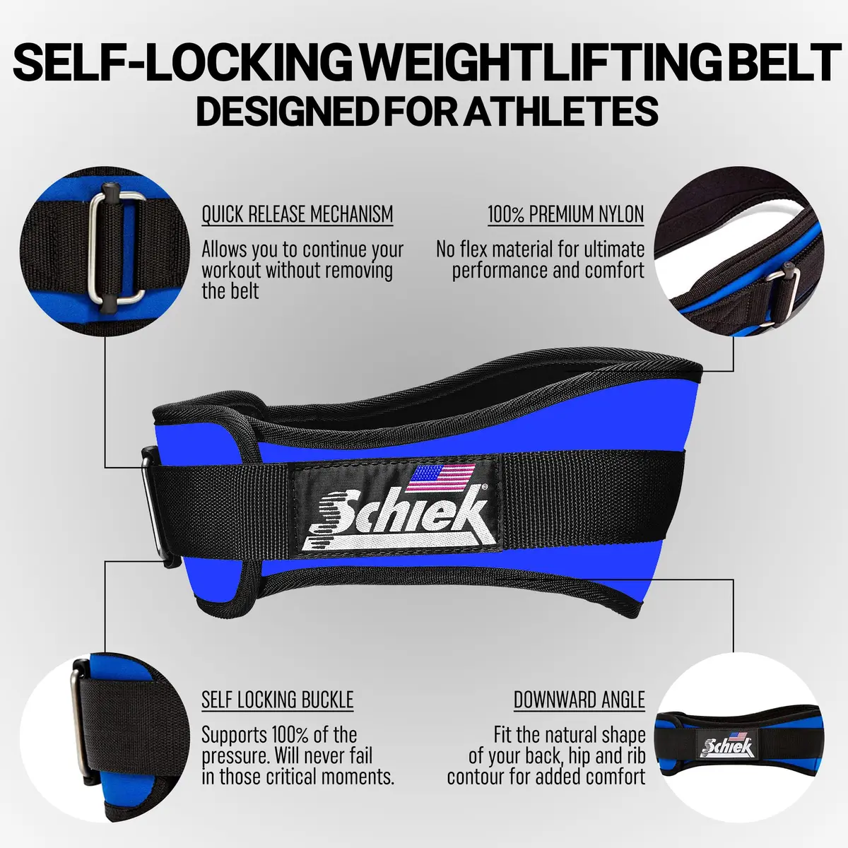 Schiek Sports Model 2004 Nylon 4 3/4" Weight Lifting Belt | Support & Comfort for Heavy Lifts - view 3