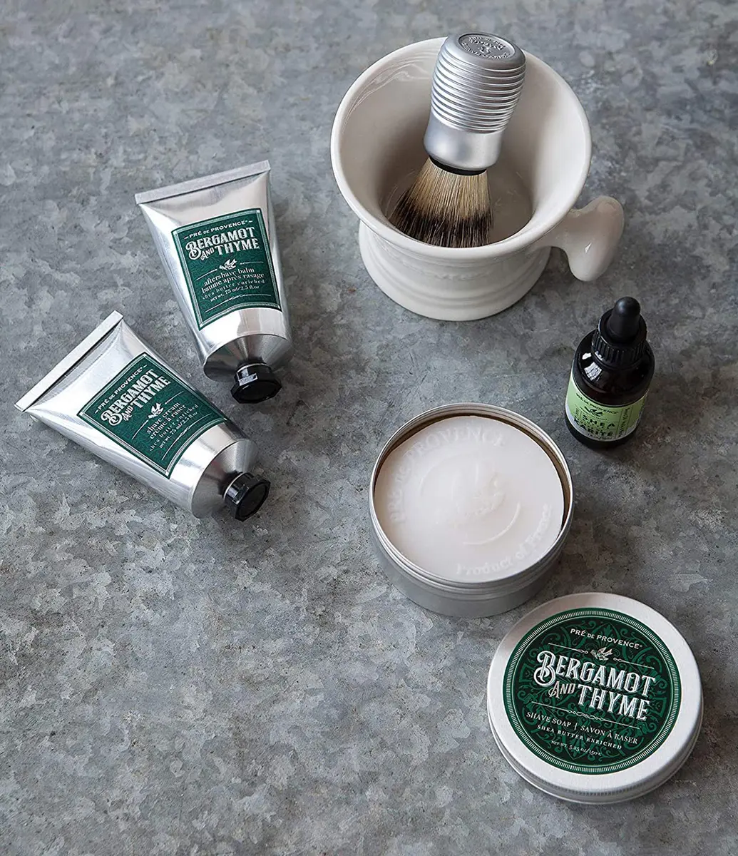 Pre de Provence Bergamot & Thyme Men's Shave Cream 75ml (2.5 Fl Oz) | Hydrating & Nourishing for Dry Skin - view 5