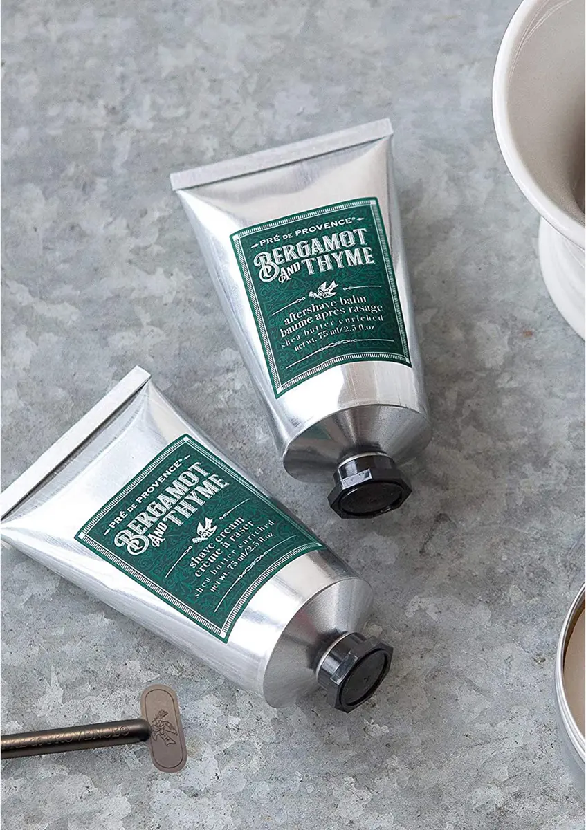 Pre de Provence Bergamot & Thyme Men's Shave Cream 75ml (2.5 Fl Oz) | Hydrating & Nourishing for Dry Skin - view 6