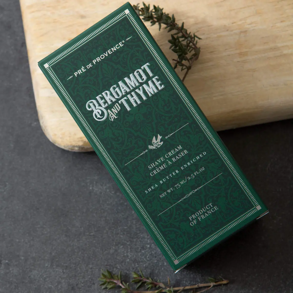Pre de Provence Bergamot & Thyme Men's Shave Cream 75ml (2.5 Fl Oz) | Hydrating & Nourishing for Dry Skin - view 3