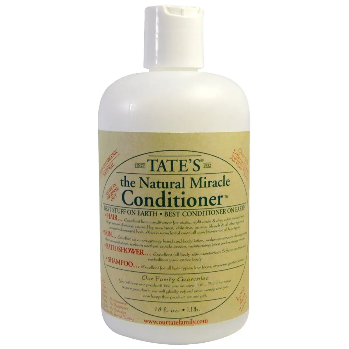 Tate's Natural Miracle Conditioner 532ml (18 fl oz) | Organic Formula for All Hair Types & Skin - main product image
