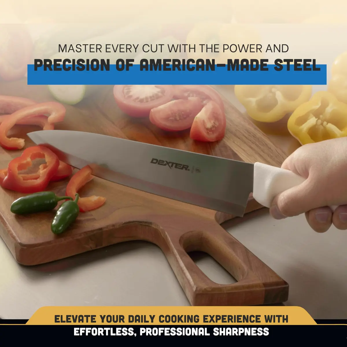 Dexter 10” Cook’s Knife – P94802, High-Carbon Stainless Steel Blade, White Handle, Hand-Honed Edge, Made in USA | Precision Slicing - view 6