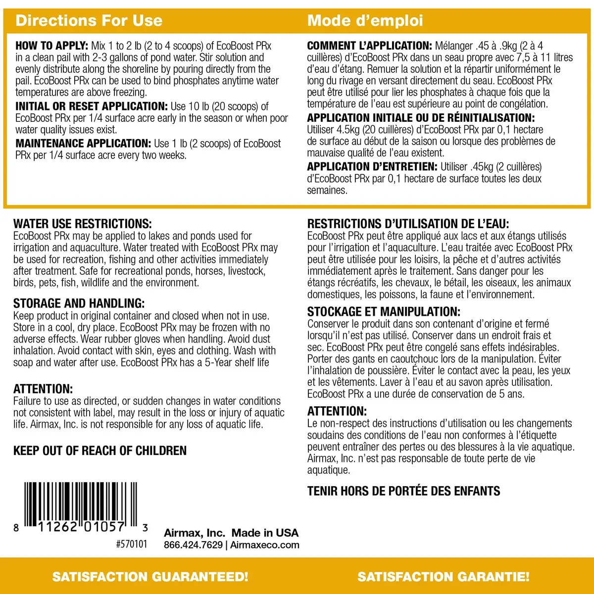 Airmax EcoBoost PRx Natural Pond Water Clarifier Binds Phosphates 10 lb | Safe, Natural Water Treatment for Ponds - view 3