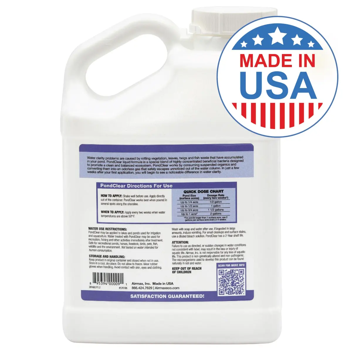 Airmax PondClear Liquid Bacteria Water Clarifier for Ponds & Lakes, 1 Gal - view 2
