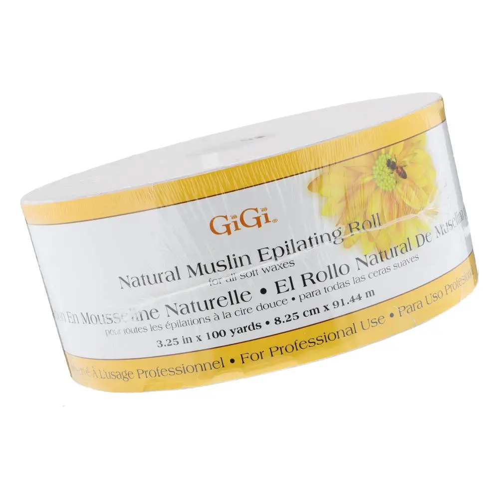 GIGI Bleached Muslin Epilating Roll Waxing Strips 3.25in x 100Yards | Precise, Soft & Hygienic Hair Removal - main product image