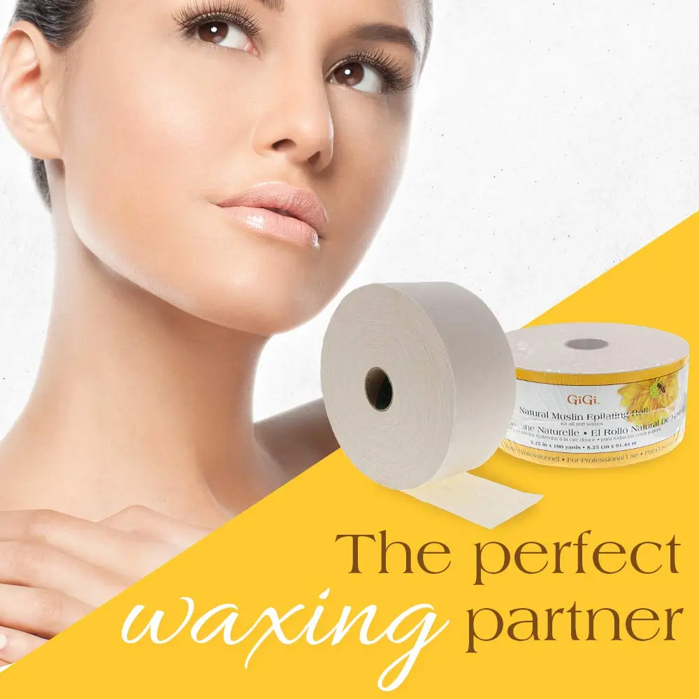 GIGI Bleached Muslin Epilating Roll Waxing Strips 3.25in x 100Yards | Precise, Soft & Hygienic Hair Removal - view 2
