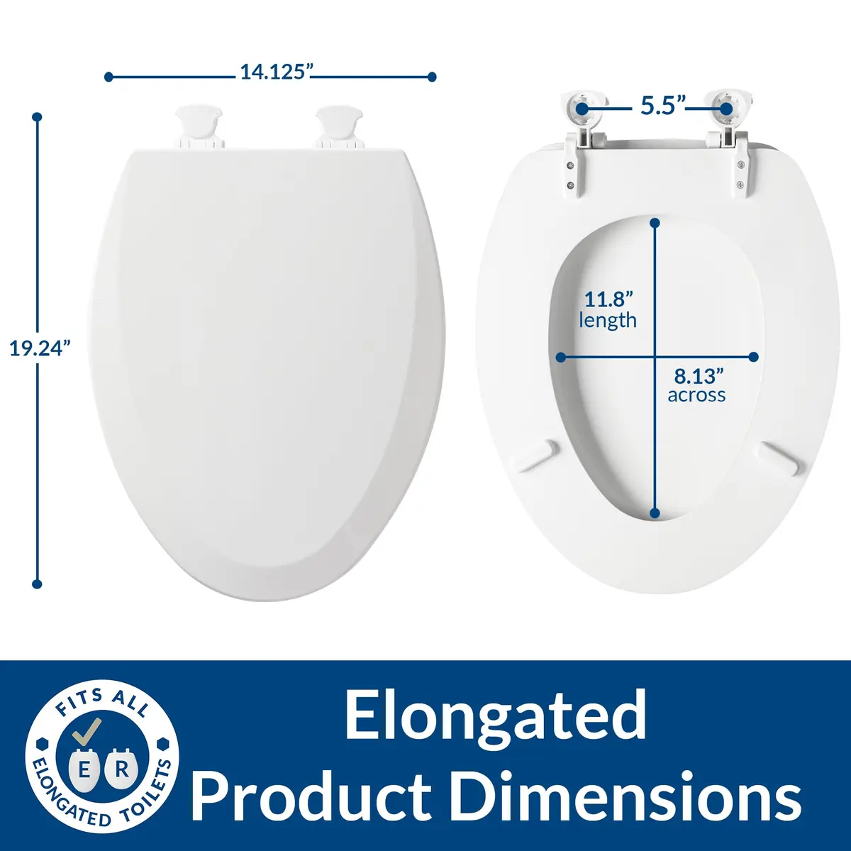 Bemis 1500EC 146 Almond Elongated Molded Wood Toilet Seat with Easy-Clean & Change Hinge | Durable, Easy Clean, Almond Finish - view 4