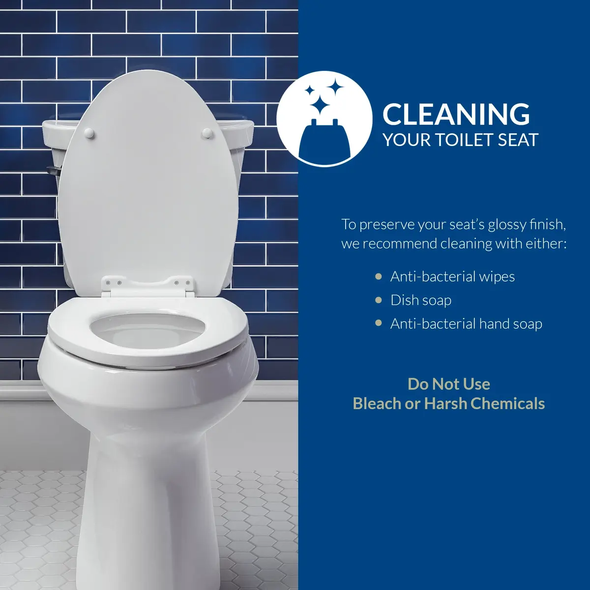 Bemis 1500EC 146 Almond Elongated Molded Wood Toilet Seat with Easy-Clean & Change Hinge | Durable, Easy Clean, Almond Finish - view 5