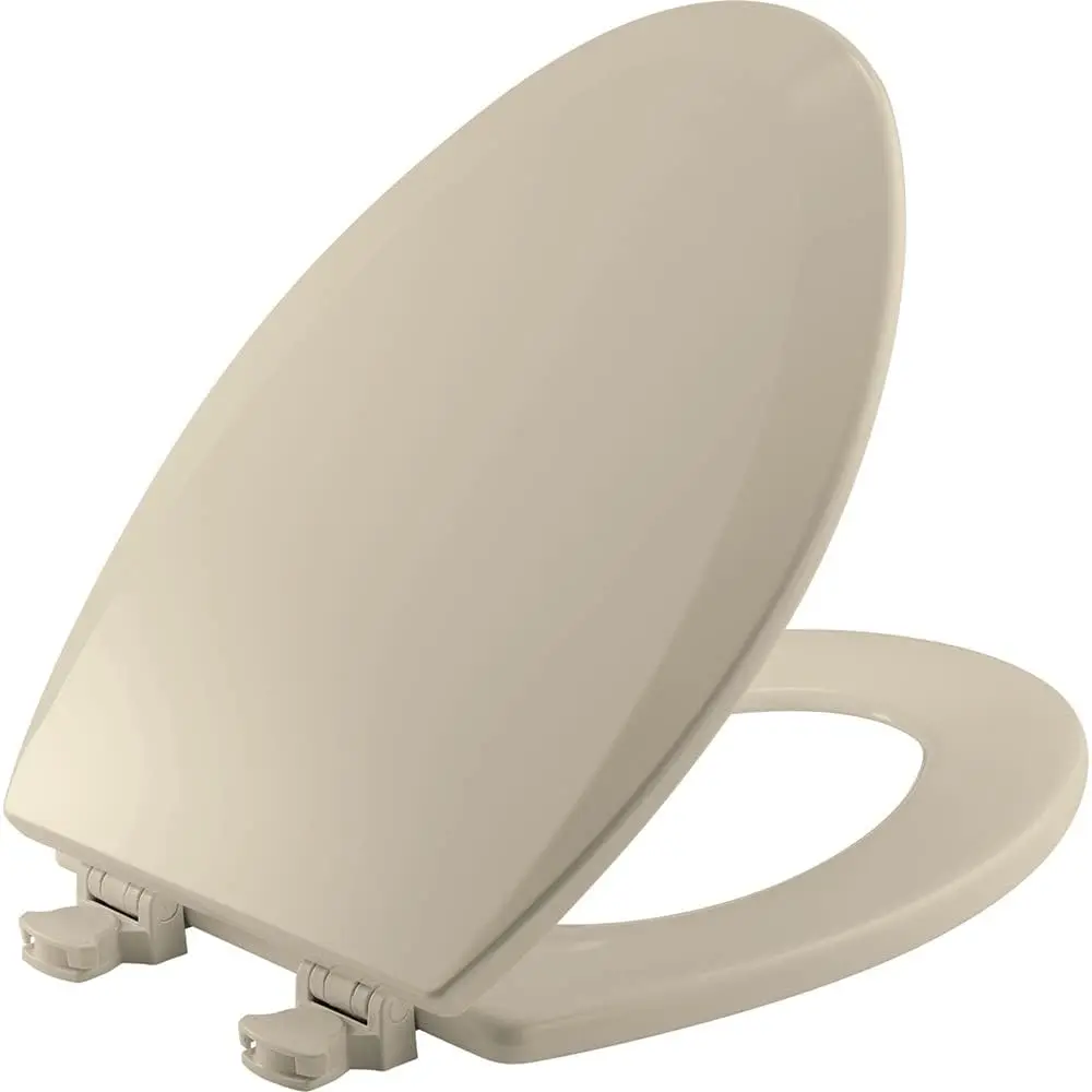 Bemis 1500EC 146 Almond Elongated Molded Wood Toilet Seat with Easy-Clean & Change Hinge | Durable, Easy Clean, Almond Finish - main product image