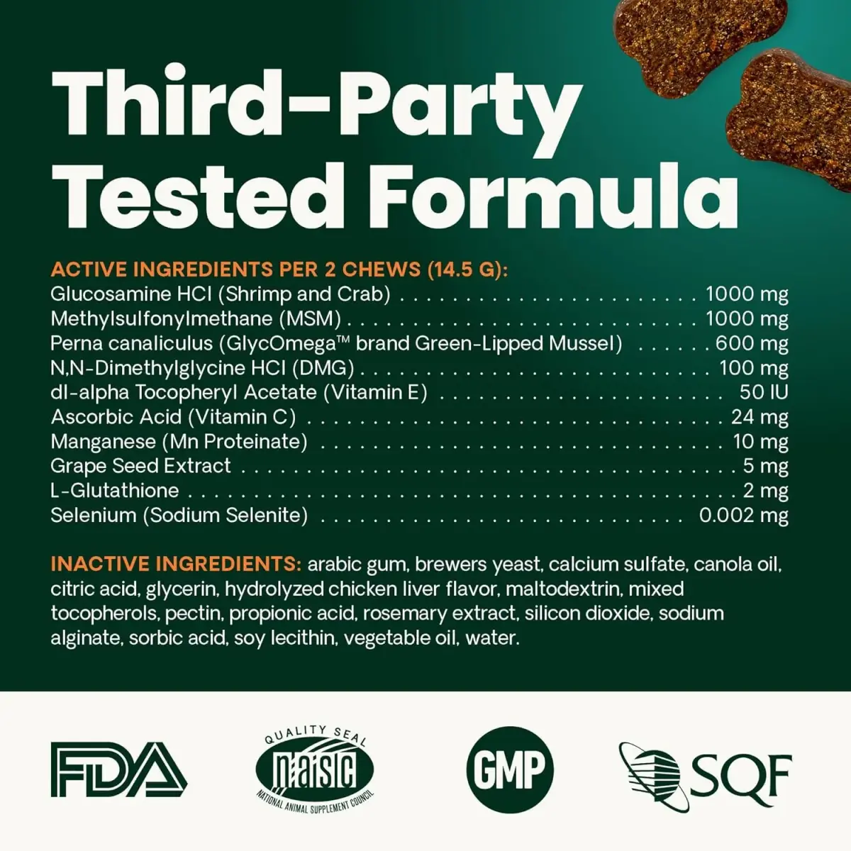 VetriScience Glycoflex 3 Vet Strength Glucosamine for Dogs Hip and Joint Supplement, 60 Chews | Clinically Proven Mobility Support - view 9
