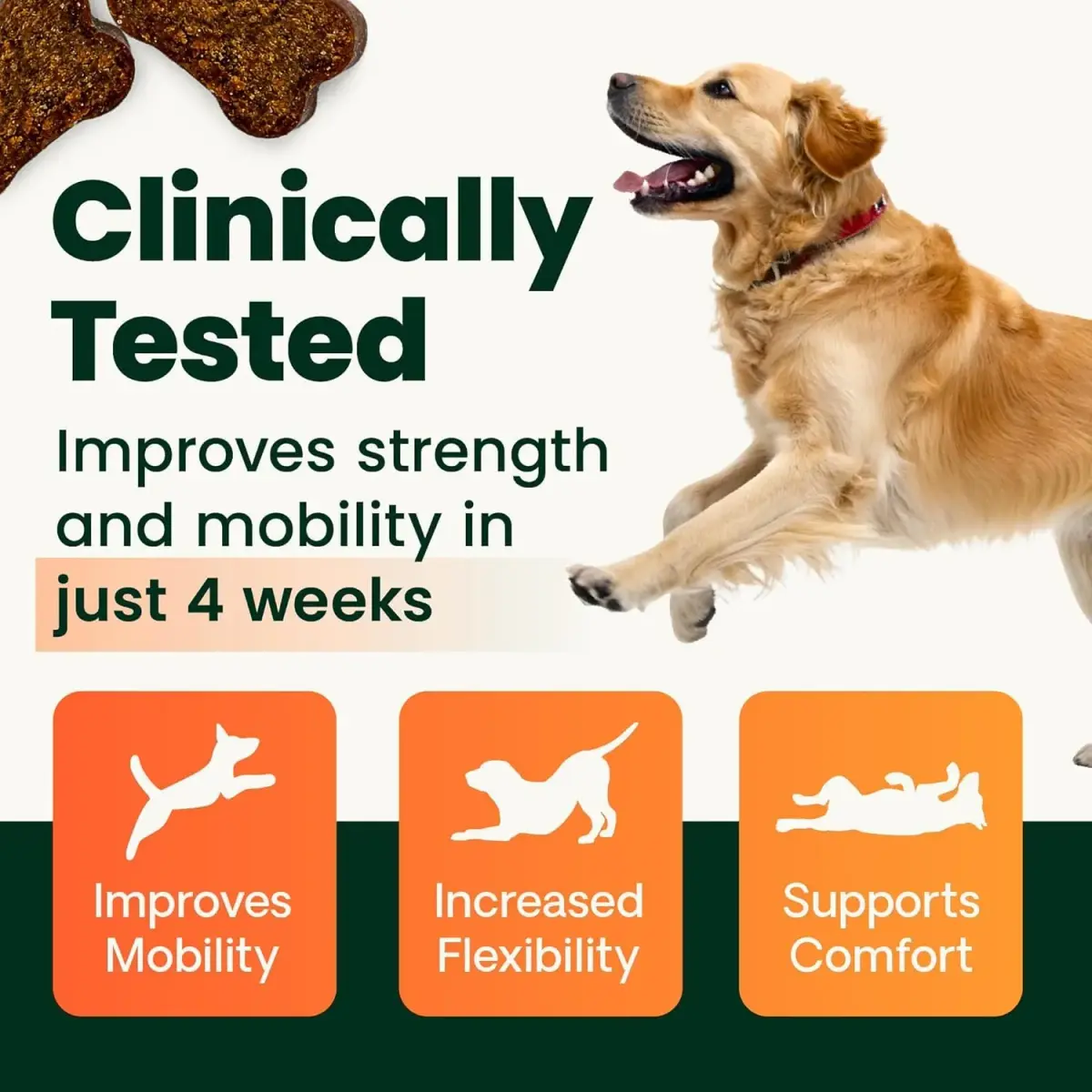 VetriScience Glycoflex 3 Vet Strength Glucosamine for Dogs Hip and Joint Supplement, 60 Chews | Clinically Proven Mobility Support - view 4
