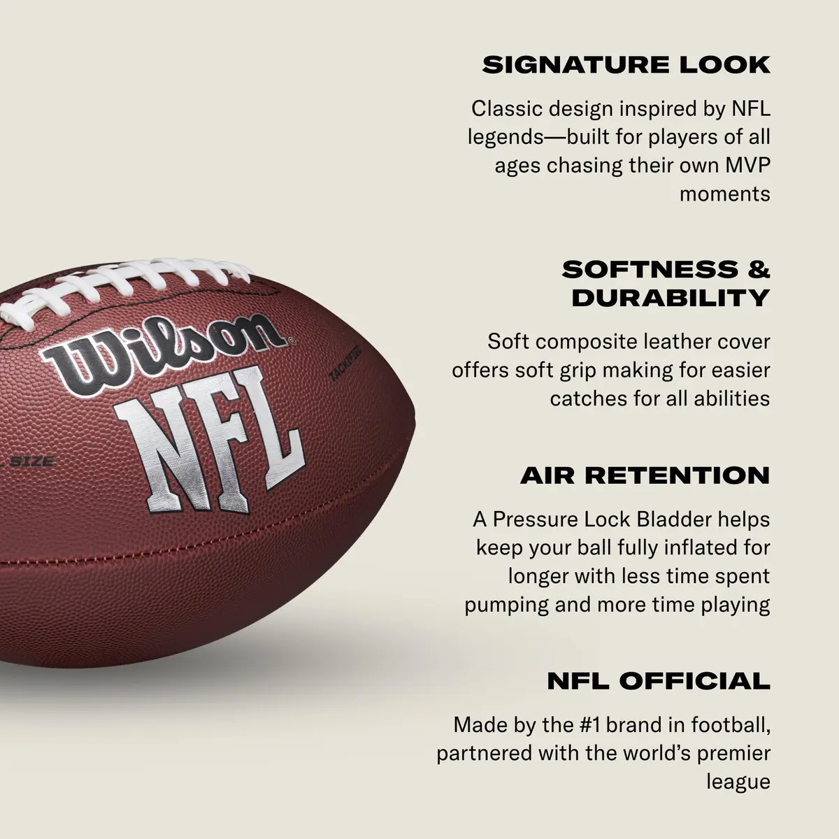 Wilson NFL MVP Football Junior Size Brown | Official NFL Football for Youth Ages 9-12 - view 5