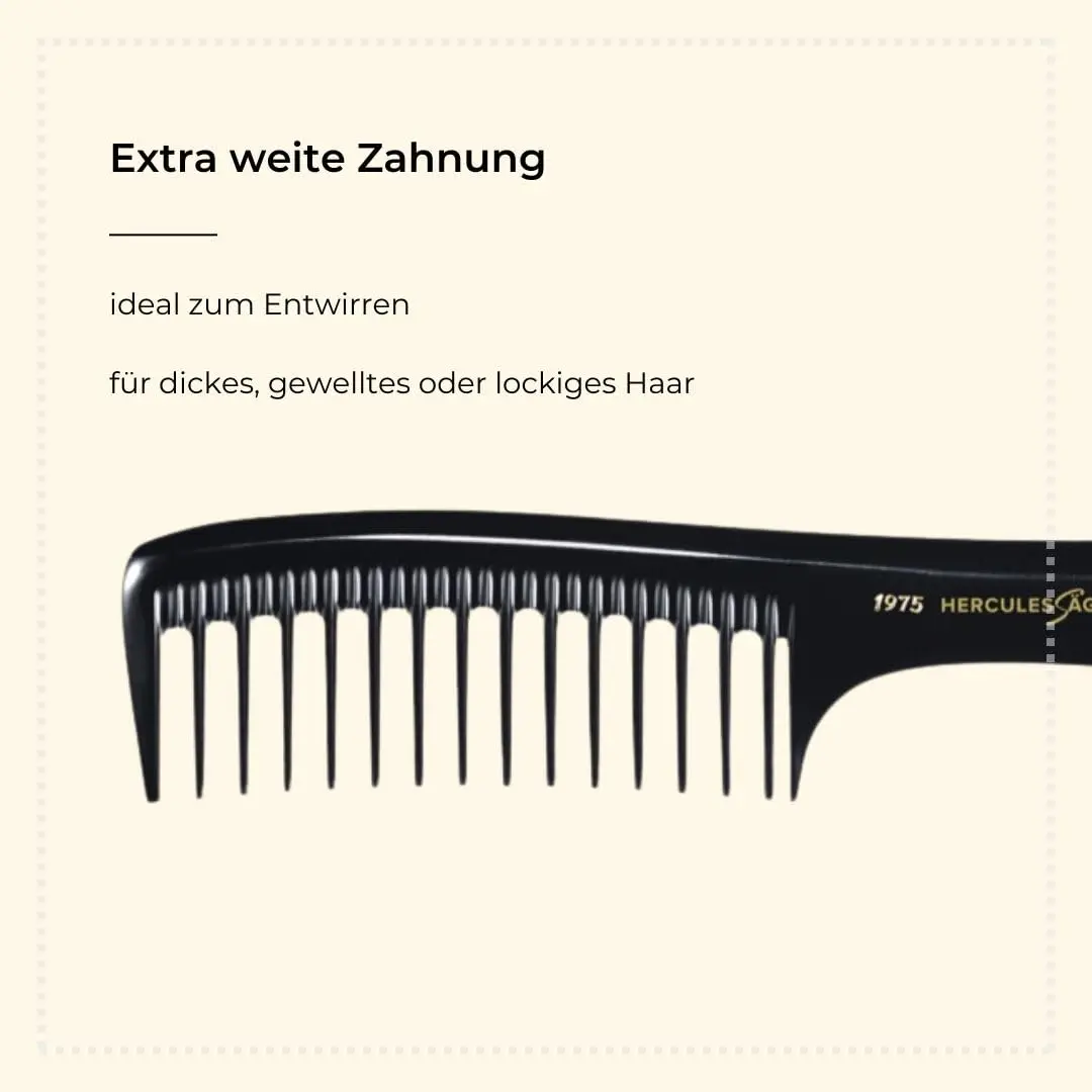 Hercules Sägemann Detangling Comb 23 cm (9.06 in) | Seamless Glide for All Hair Types - view 3