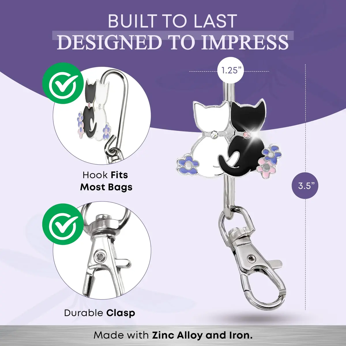 Finders Key Purse Two Kitties Key Finder | Stylish & Multifunctional (One Size) - view 4