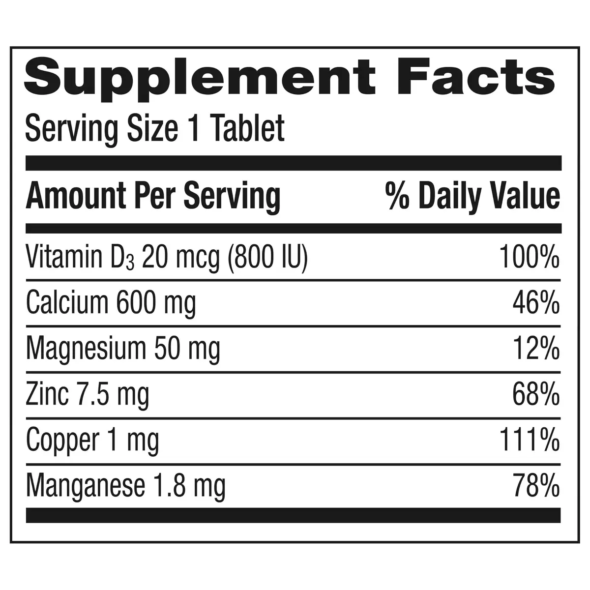 Caltrate 600 Plus D3 Plus Minerals Calcium and Vitamin D Supplement Tablets 120 Count | Bone Health and Mineral Supplement for Adults - view 8