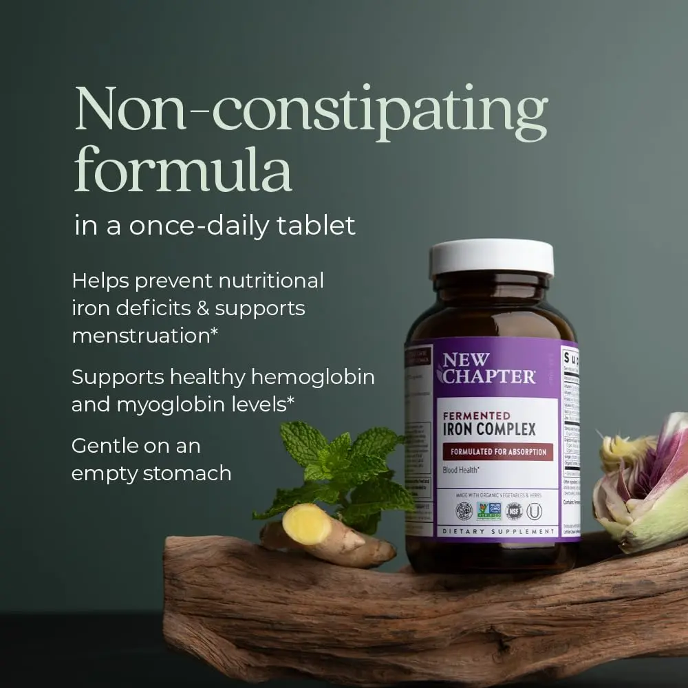 New Chapter Fermented Iron Complex, 60 Count | Whole-Food Fermented Iron for Absorption & Blood Support - view 4