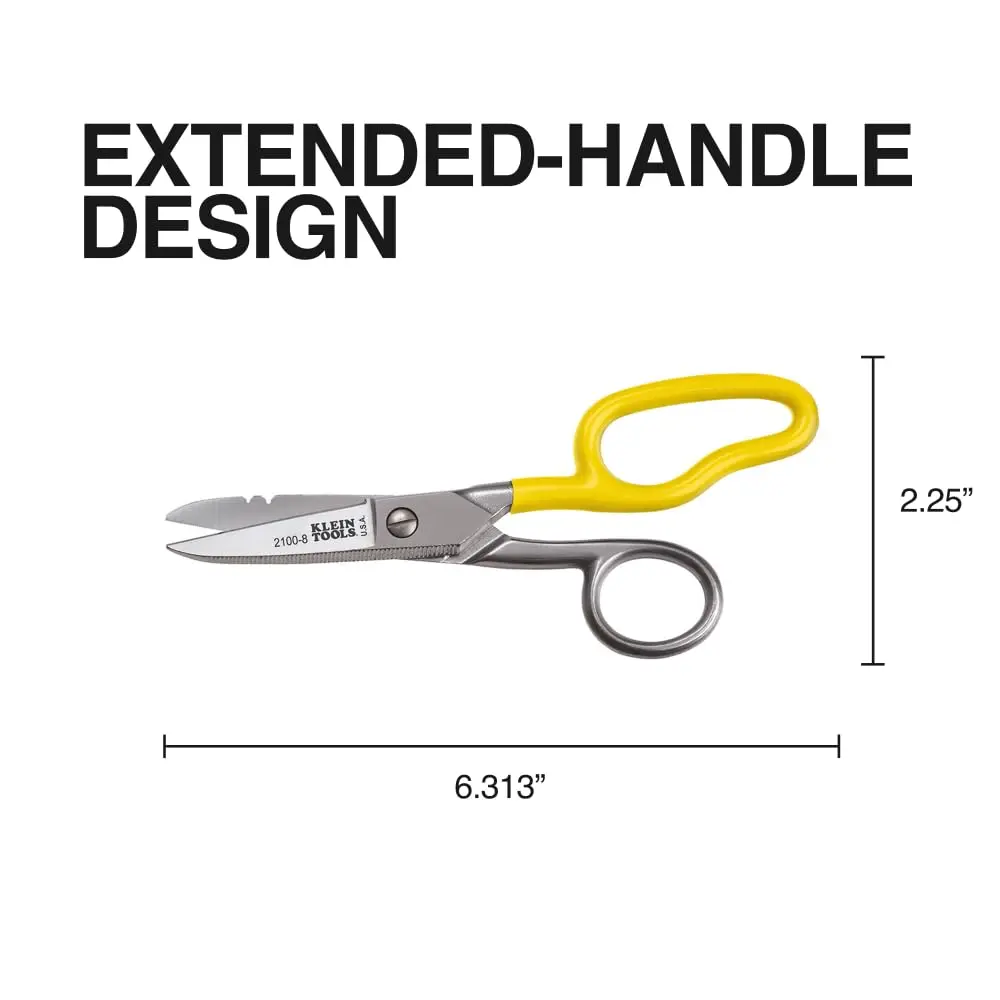 Klein Tools 2100-8 Free-Fall Electrician Snips 6.25-Inch Stainless Steel Heavy-Duty - view 5