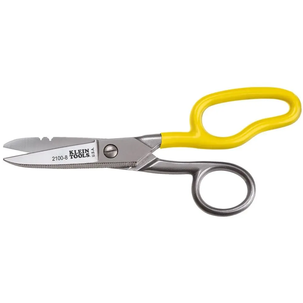 Klein Tools 2100-8 Free-Fall Electrician Snips 6.25-Inch Stainless Steel Heavy-Duty - main product image