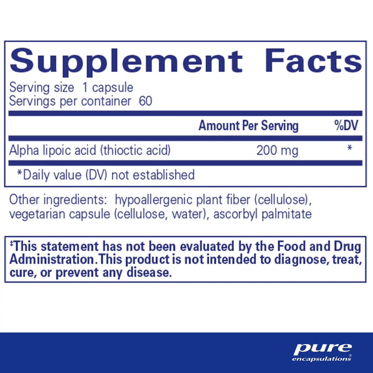 Pure Encapsulations Alpha Lipoic Acid 200 mg | Supports Carbohydrate Metabolism & Nerve Health - view 2