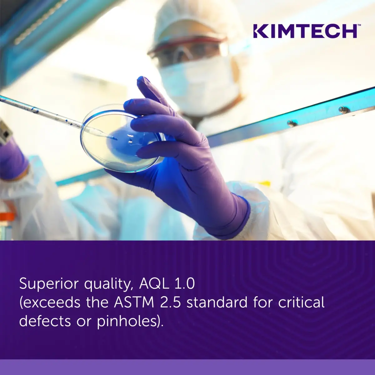 Halyard Health Professional 55082 Purple Nitrile Exam Gloves, 242 mm (9.5") Length, Medium, Box of 100 | Medical Grade Nitrile Gloves for Professionals - view 6
