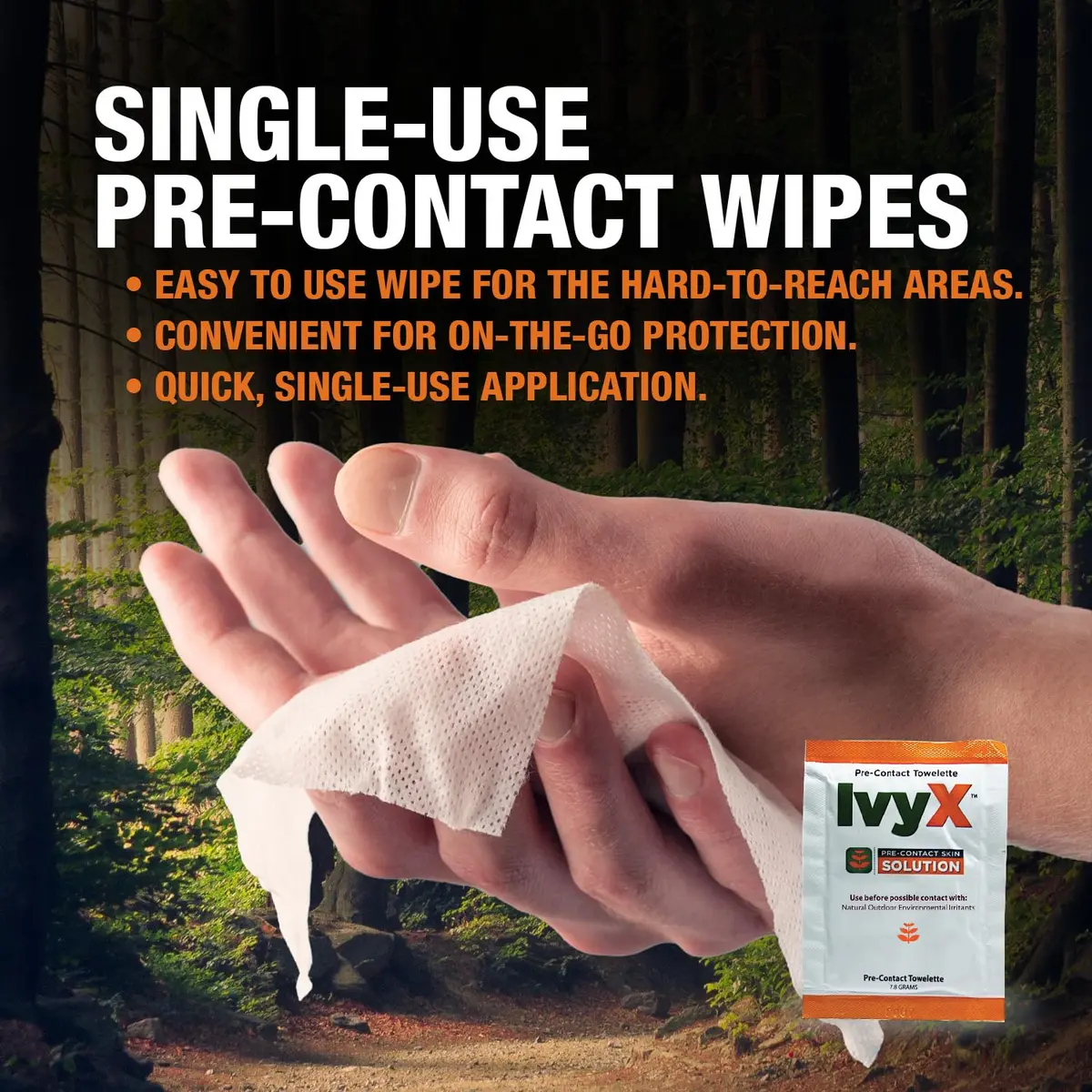 CoreTex Ivy X Pre-Contact Poison Ivy Wipes - Pack of 25 | Quick Dry & Chalk-Free Formula for Poison Oak & Sumac Oils - view 2