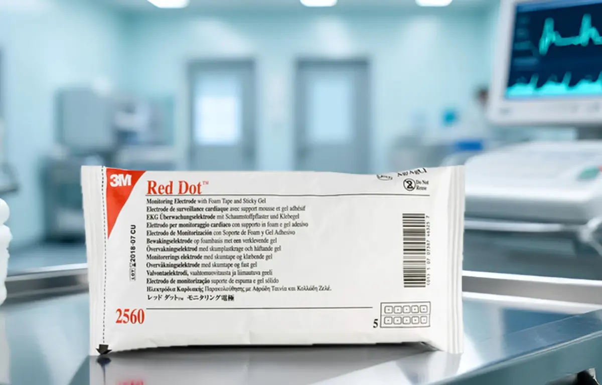 3M Red Dot Monitoring Electrode Model 2560 with Snap Connector, Bag of 50 | 4.1 cm x 3.0 cm (1.6 x 1.3 Inch) - view 4