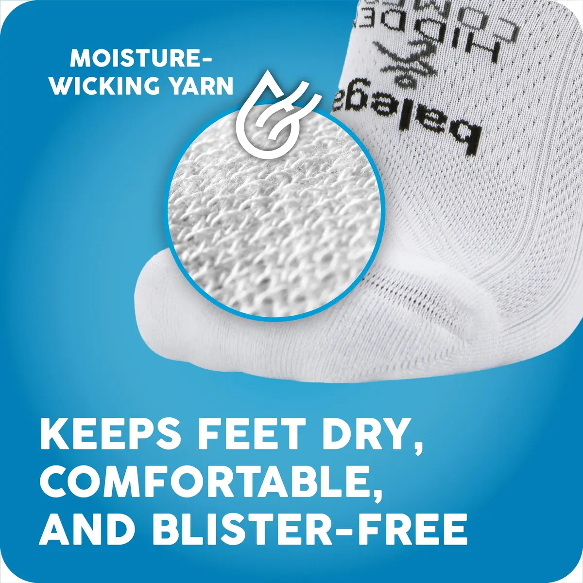 Balega Hidden Comfort No Show Athletic Running Socks White Medium | Moisture-Wicking & Seamless Toe - view 9