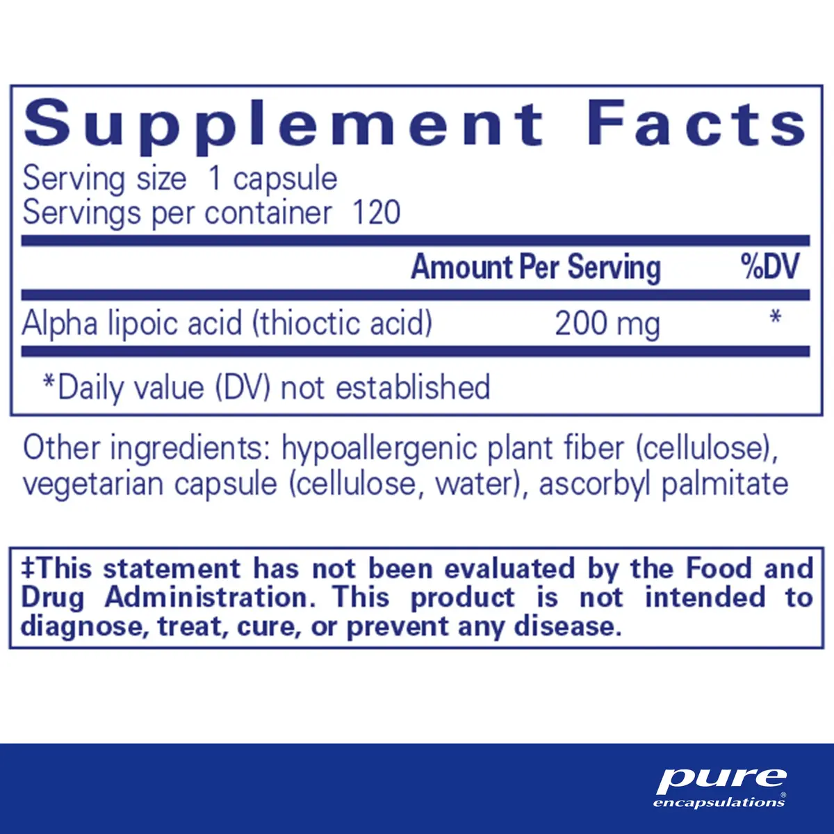 Pure Encapsulations Alpha Lipoic Acid 200 mg | Supports Energy & Nerve Health - view 2
