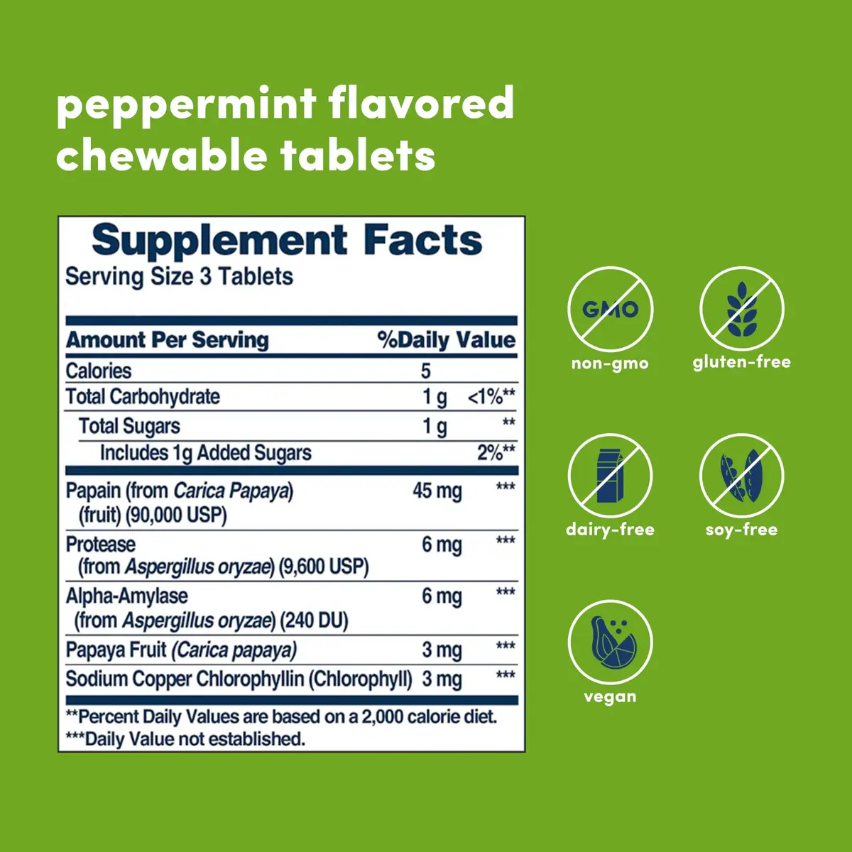 American Health Papaya Enzyme w/Chlorophyll Chewable Tablets 100ct | Digestive Support & Breath Freshening - view 2